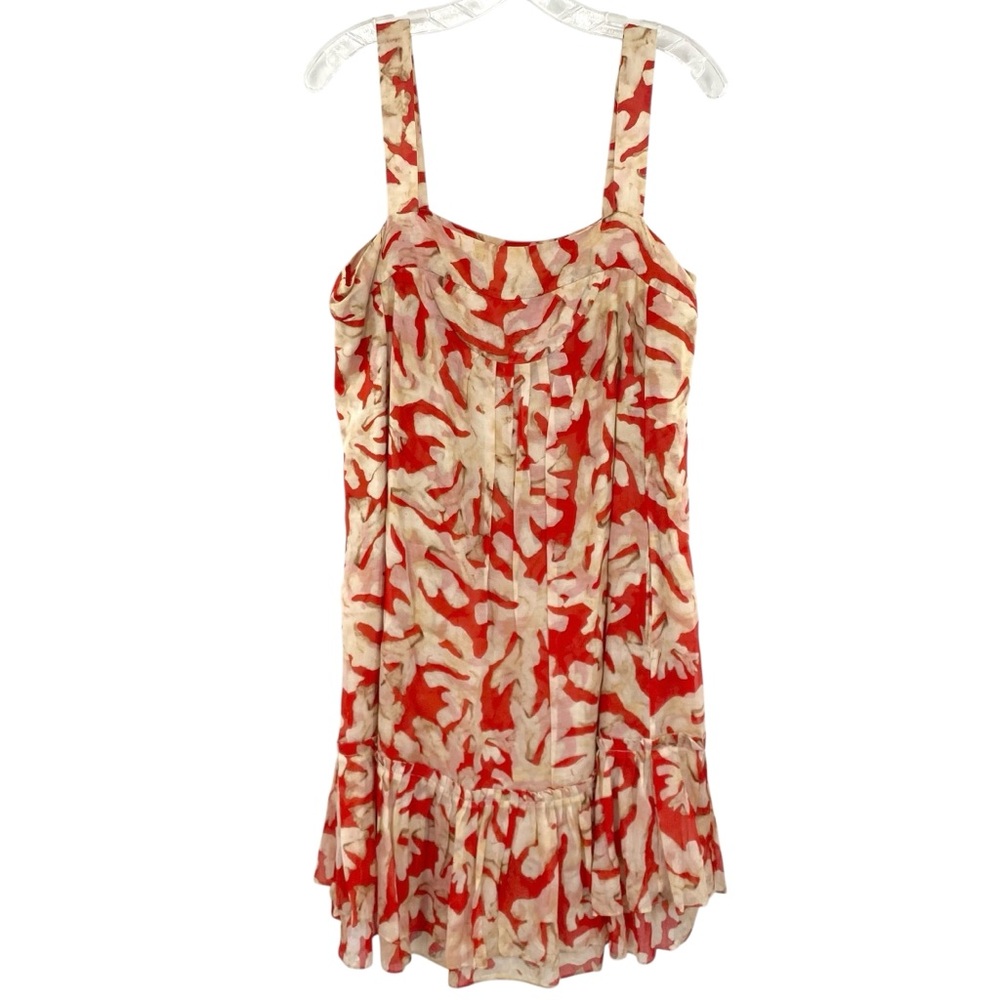 Diane Von Furstenberg Silk Cotton Coral Reef Print Dress